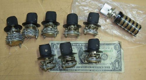 Lot of 9 ROTARY SWITCH RAYTHEON + 1 GrayHill 12 Position  MS91528 Knobs