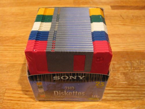 Sony 2HD 3.5&#034; Diskettes 25-pack 5 Colors 1.44MB IBM/Windows Formatted NEW!