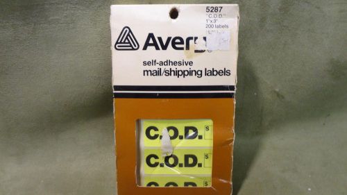 New vintage antique avery cod (cash on delivery) self adhesive packing sticker 2 for sale