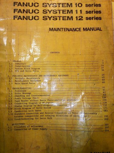 Fanuc System Maintenance Manual 10,11 &amp; 12 Series Models