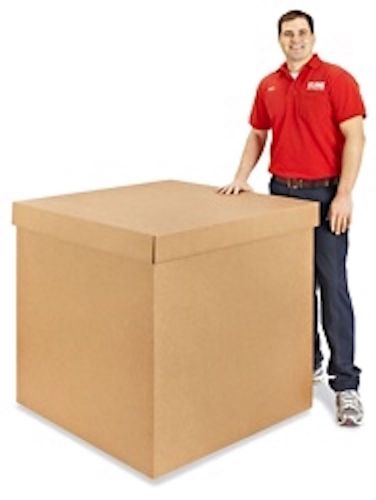 Corrugated boxes heavy duty triple wall box with lid 36 x 36 x 36&#034; (uline box) for sale