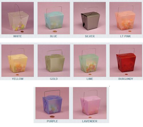 36 pcs. FROSTED TRANSLUCENT PLASTIC CHINESE TAKE-OUT BOXES. WIRED.