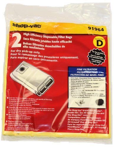 Shop-Vac 91964 Type D, AllAround Plus Collection Bag - Pack of 2