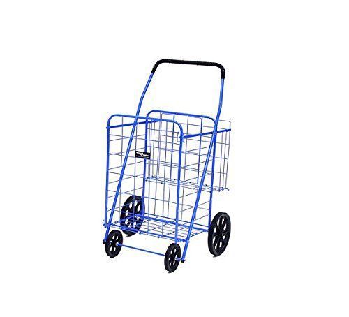 Jumbo Shopping Cart Plus Groceries shopping Basket Utility Wheeled Carrier Shop