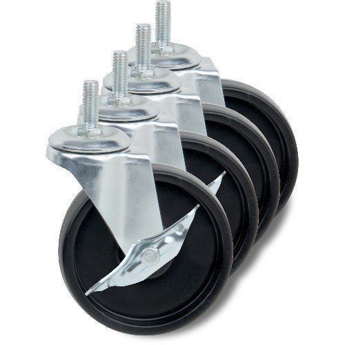 New - set of four casters black 4 inch, 600lbs total (150lbs per wheel) for sale