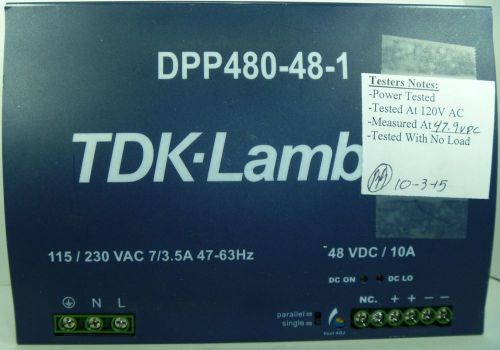 TDK-LAMBDA DDP480-48-1 DIN Mount Power Supply