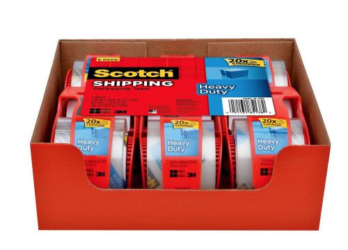 Scotch Shipping Packaging Tape 6 Rolls with Dispensers Heavy Duty NEW