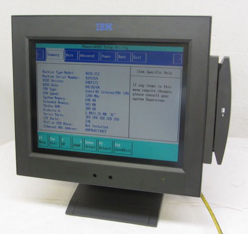 IBM 4835-152 POS Touchscreen Terminal Kiosk 15&#034; 1.2GHz 512MB RAM NO HDD