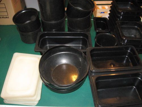 Cambro Camwear Plastic Hot/cold Black Containers (lot of 29)