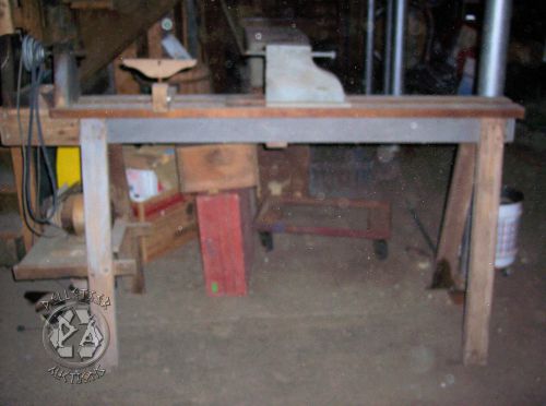 Vintage industrial craftsman variable wood turning lathe with motor &amp; stand 72&#034; for sale