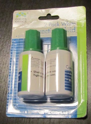 2Pk Wite White Out Correction Fluid Liquid Dries Quickly New Foam Brush