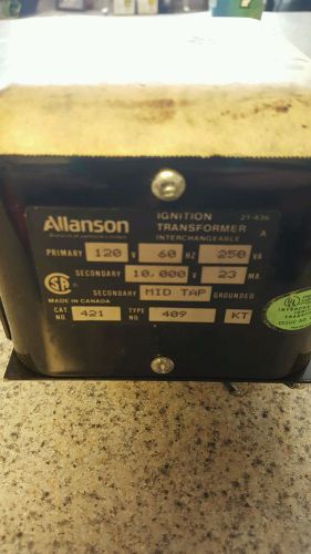 Allanson 421-409 120v primary 10,000v secondary ignition transformer for sale