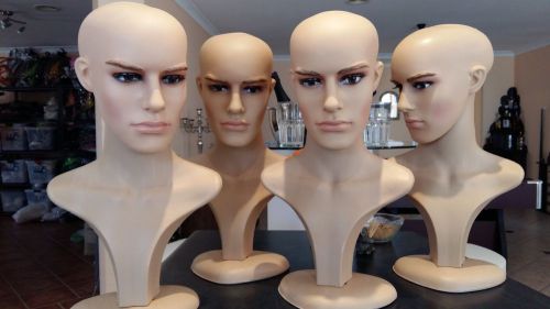 4 PIECE !! Shop Display long neck Mannequin Heads New Models LifeLike Appearance