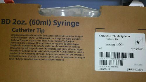 Lot of 40 BD Syringes 2 oz 60 ml cc Catheter Tip with Cap New #309620