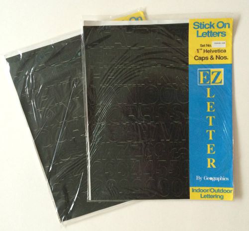 Geographics Black 1&#034; Inch Self Adhesive Vinyl Letters Stick On 2 Packs