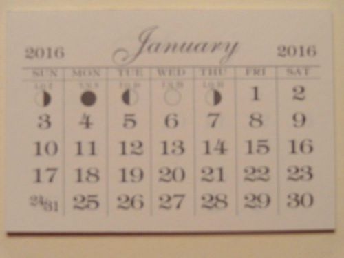20 MINI SMALL 2016 QUALITY CALENDAR PADS 2&#034;X3&#034; WITH CARDSTOCK BACKING
