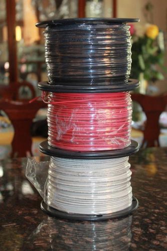 3 Rolls 500ft each THHN THWN Solid Copper Wire 14 AWG Red White Black NEW