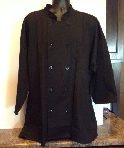 Uncommon Thread 410 Restaurant Uniform 3/4 Sleeve Chef Coat Jacket Black 4XL New