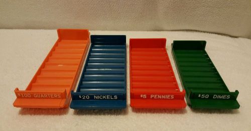 Major metalfab color-keyed plastic storage coin roll trays chicago usa ~ euc! b for sale