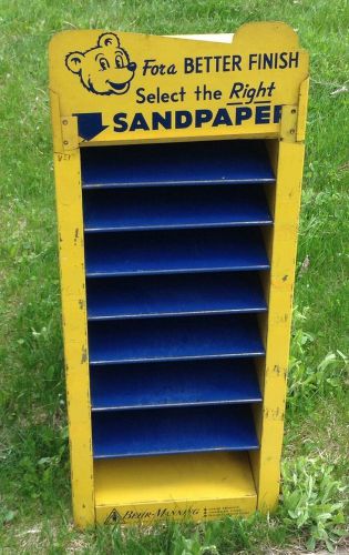 1940&#039;s behr manning sandpaper metal store display rack sign woodworking tools for sale