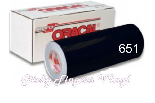 GLOSSY BLACK ORACAL 651 Permanent Adhesive Vinyl 12&#034; x 5 FT-SIGN CRAFT
