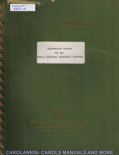 MOSELEY Manual DCS-2 DIGITAL CONTROL SYSTEM