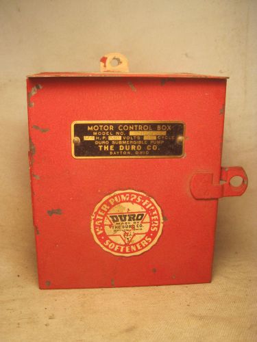 Duro Submergible Pump Motor Control red Box 450751 lock metal electrical switch