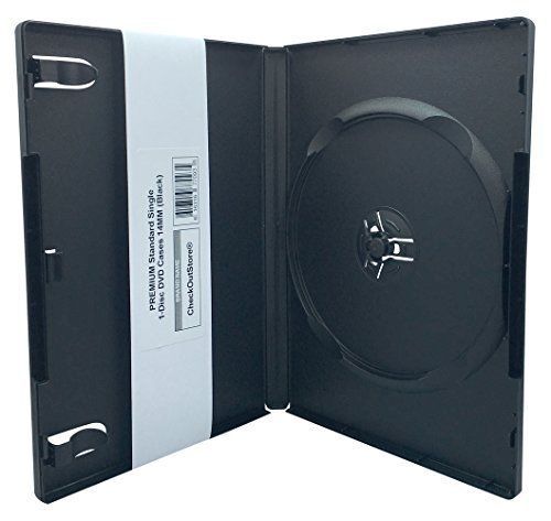 6 CheckOutStore® PREMIUM Standard Single 1-Disc DVD Cases 14mm Black