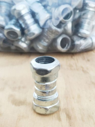 1/2&#034; thinwall emt conduit couplings, rain tight, steel and zinc, lot of 142 for sale