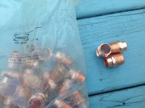 Lot Of NEW NIBCO 604 ADAPTER 5/8 OD X 1/2 M COPPER TO MALE NPT FITTING