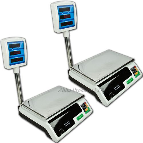 2pc digital 60lb weight produce scale food meat deli computing retail price lot for sale