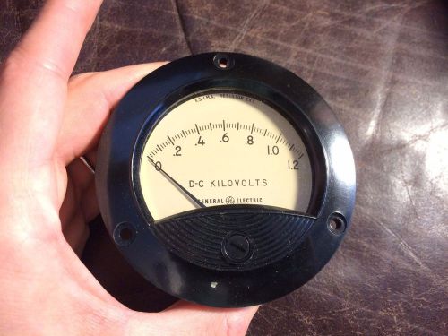 Gorgeous Vintage GE DC Kilovolts Meter Gauge Measures 0-1.2 KV - V20BK2 DO-71