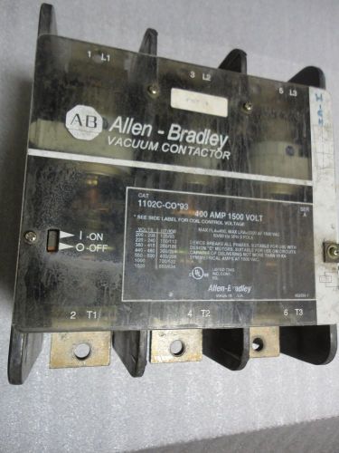 ALLEN BRADLEY 400A 1500 VOLT VACUUM CONTACTOR 1102C-CO*93