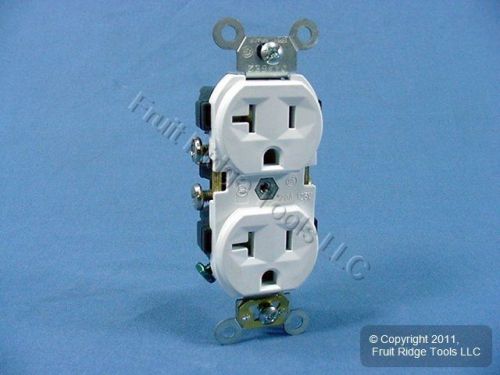 Leviton white commercial receptacle duplex outlet 20a 125v 5-20 5800-w for sale