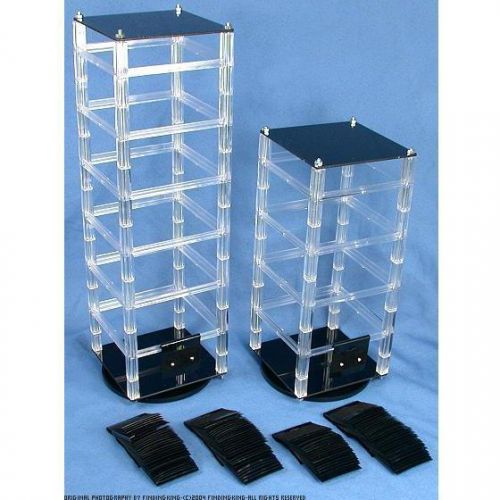 100 Black Earring Cards &amp; 2 Revolving Rotating Display Stands