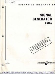 HP Manual 8640A SIGNAL GENERATOR