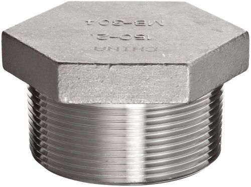 Stainless steel 304 cast pipe fitting hex head plug class 150 1&#034; npt male 1&#034; for sale
