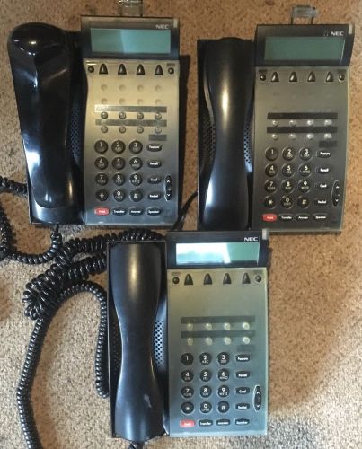 Lot of 3 NEC DTU-8D-2 (BK) 770012, 8 Line Business Telephone (Black)