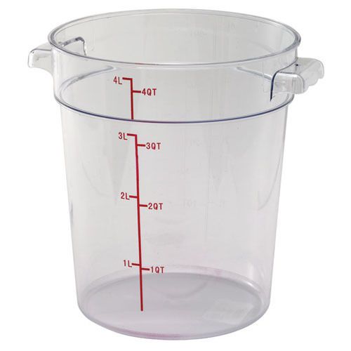 Winco PCRC-4, 4-Quart Polycarbonate Round Storage Container, NSF