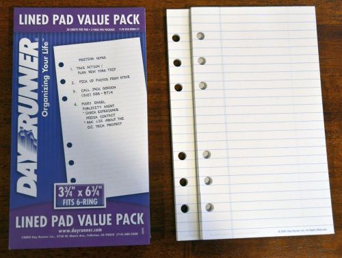 Day Runner DayRunner 88221 6 ring lined pad value pack, 1 new + 1 partial