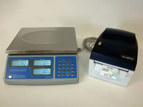 Sws-pcs-60, 60 lb  price computing scale-lbs,kgs,ozs w/godex dt4 barcode printer for sale