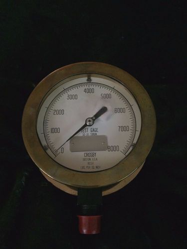 Brass CROSBY 50 lb Subdivision Test Gauge 5 1/2&#034; Face, NEVER USED!
