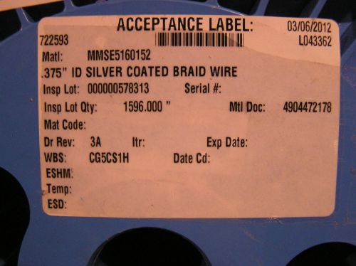 Grounding wire silver plated braided tubular wire MMSE5160152 .375 id sold by ft