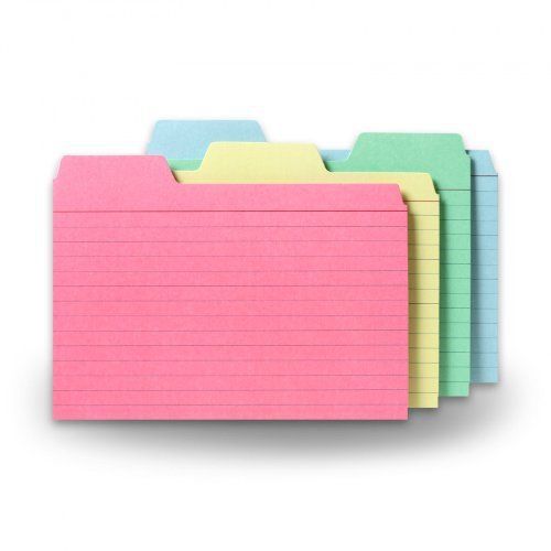 Find-It Tabbed Index Cards, 4 x 6 Inches, Assorted Colors, 48-Pack FT07218