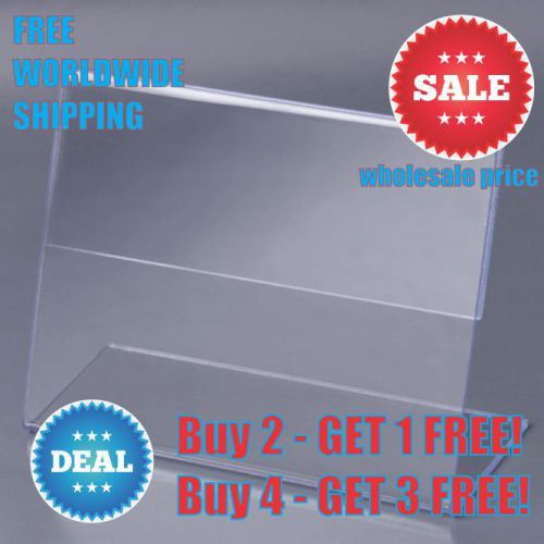 10 Clear Acrylic Price Tag Menu Holder Advertising Sign Display Stand Table Name
