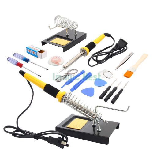 18in1 110V 60W Rework Electric Solder Soldering Iron Tool Kit with Stand Sucker