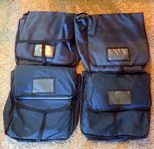 Lot of 4 Insulated Thermal Pizza Food Take out Delivery Bags 2 sizes