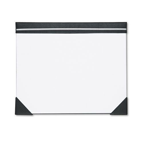 Executive Doodle Desk Pad, 25-Sheet White Pad, Refillable, 22 x 17, Black/Silver