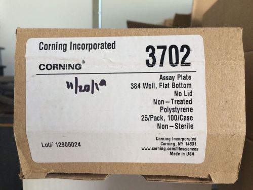 Corning 3702 384-Well Assay Plates, Flat Bottom, No Lid, 22/Pk