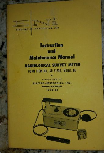 Electro  Neutronics  cdv700 civil defense original manual